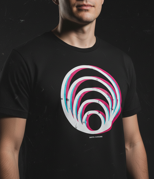 MACHO LOGO Premium Black Tee Pre-shrunk fabric