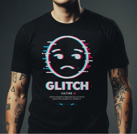 Glitch Macho Premium Vintage Black Tee Pre-shrunk fabric