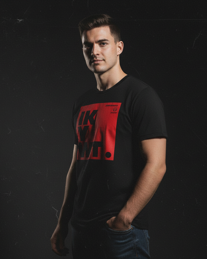 IKYWT "I Know You Want Too" MACHO Premium Faded Black Tee Pre-shrunk fabric