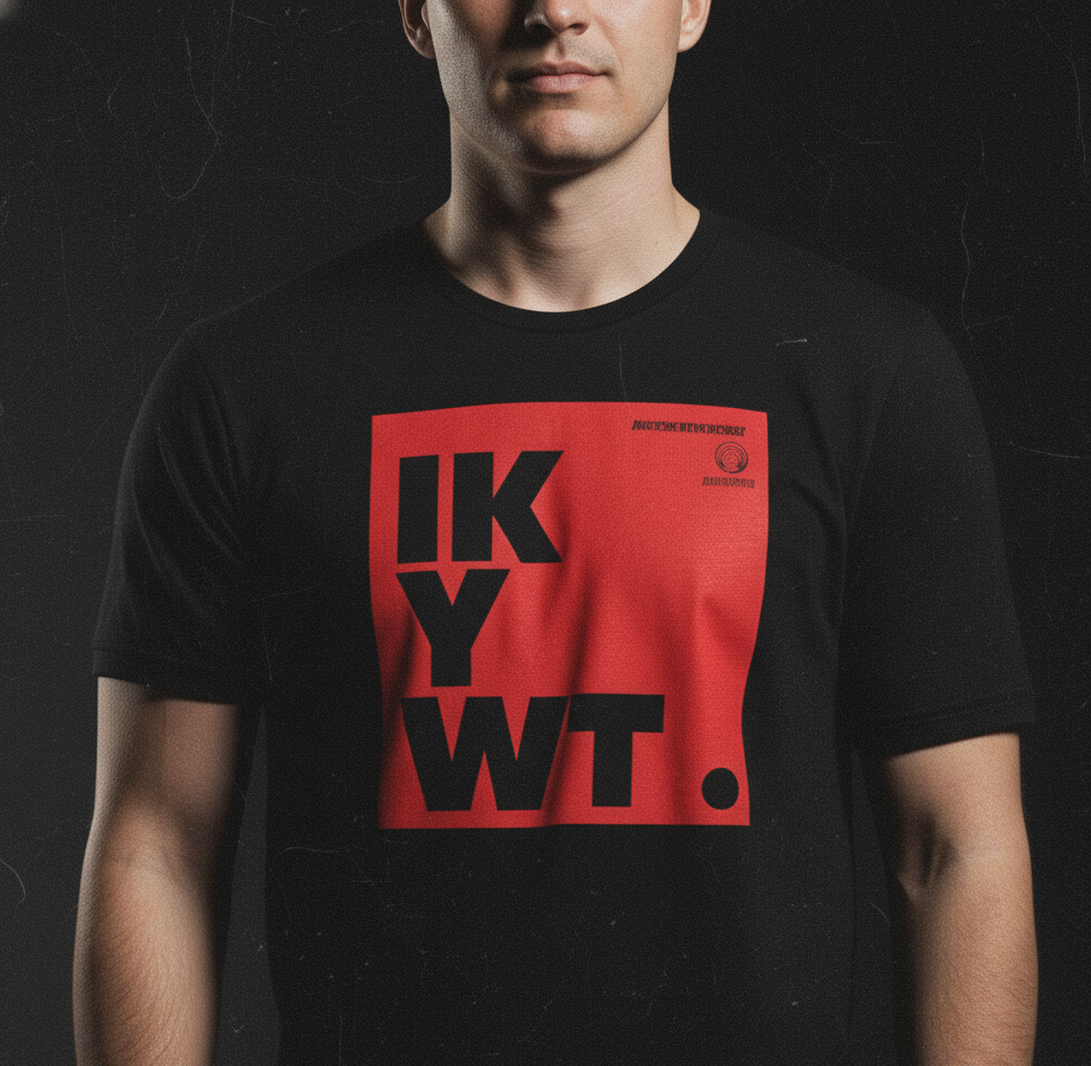 IKYWT "I Know You Want Too" MACHO Premium Faded Black Tee Pre-shrunk fabric