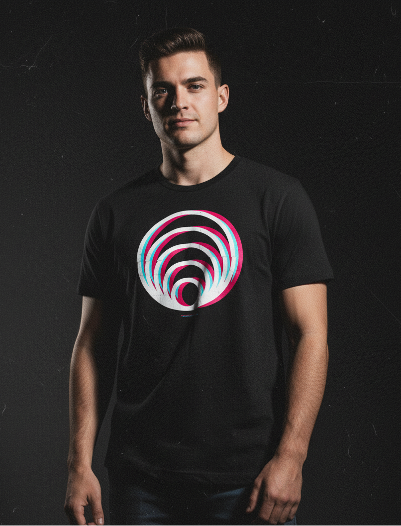 MACHO LOGO Premium Black Tee Pre-shrunk fabric
