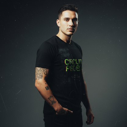 Circuit Faded Macho Premium Black Tee Pre-shrunk fabric