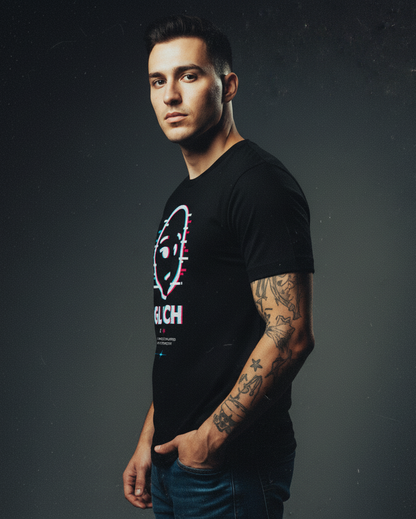 Glitch Macho Premium Vintage Black Tee Pre-shrunk fabric